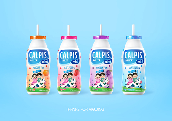 上海尚略包裝設計公司設計欣賞：Calpis 兒童酸奶牛奶包裝設計6