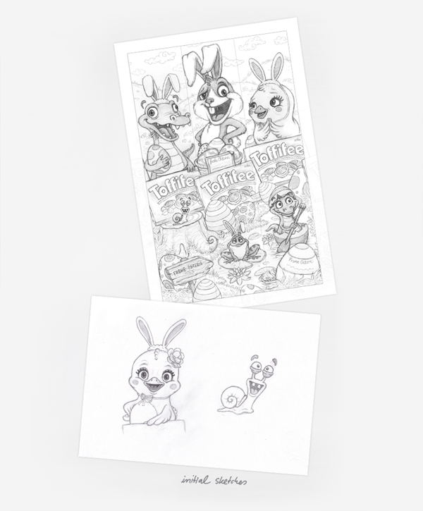 Toffifee 妃巧克力與杏仁奶油夾心軟糖鱷魚兔子小雞手繪卡通形象設計3