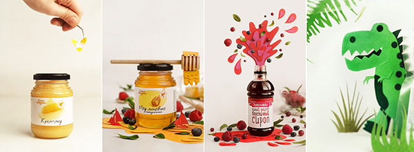 Paper honey 天然蜂蜜包裝設(shè)計海報設(shè)計3