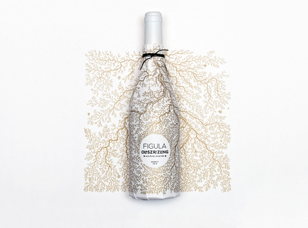 Figula 葡萄酒葡萄藤黑色線條包裝設計-上海包裝設計公司設計欣賞4