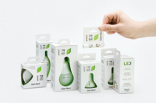 Geniled LED燈泡環保包裝設計-產品全家福-上海包裝設計公司包裝佳作2-
