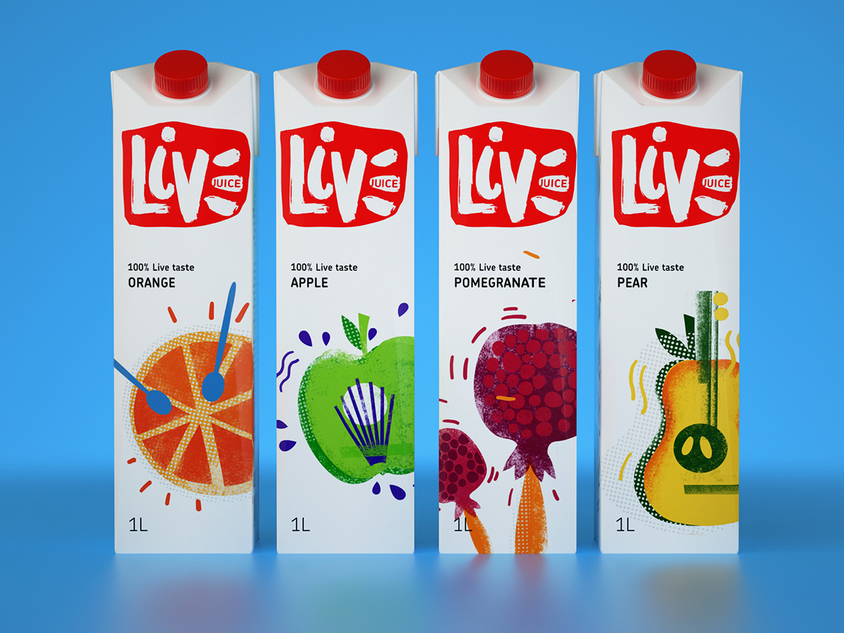 LIVE 100%純天然果汁包裝設計-上海飲料包裝設計公司包裝欣賞2