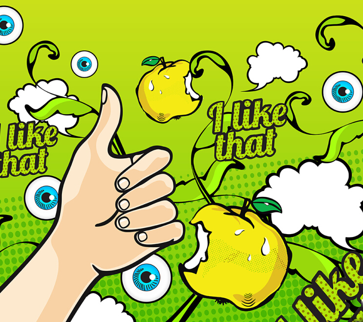 立頓蘋果冰茶易拉罐手繪插畫包裝設計平面標簽圖案設計1