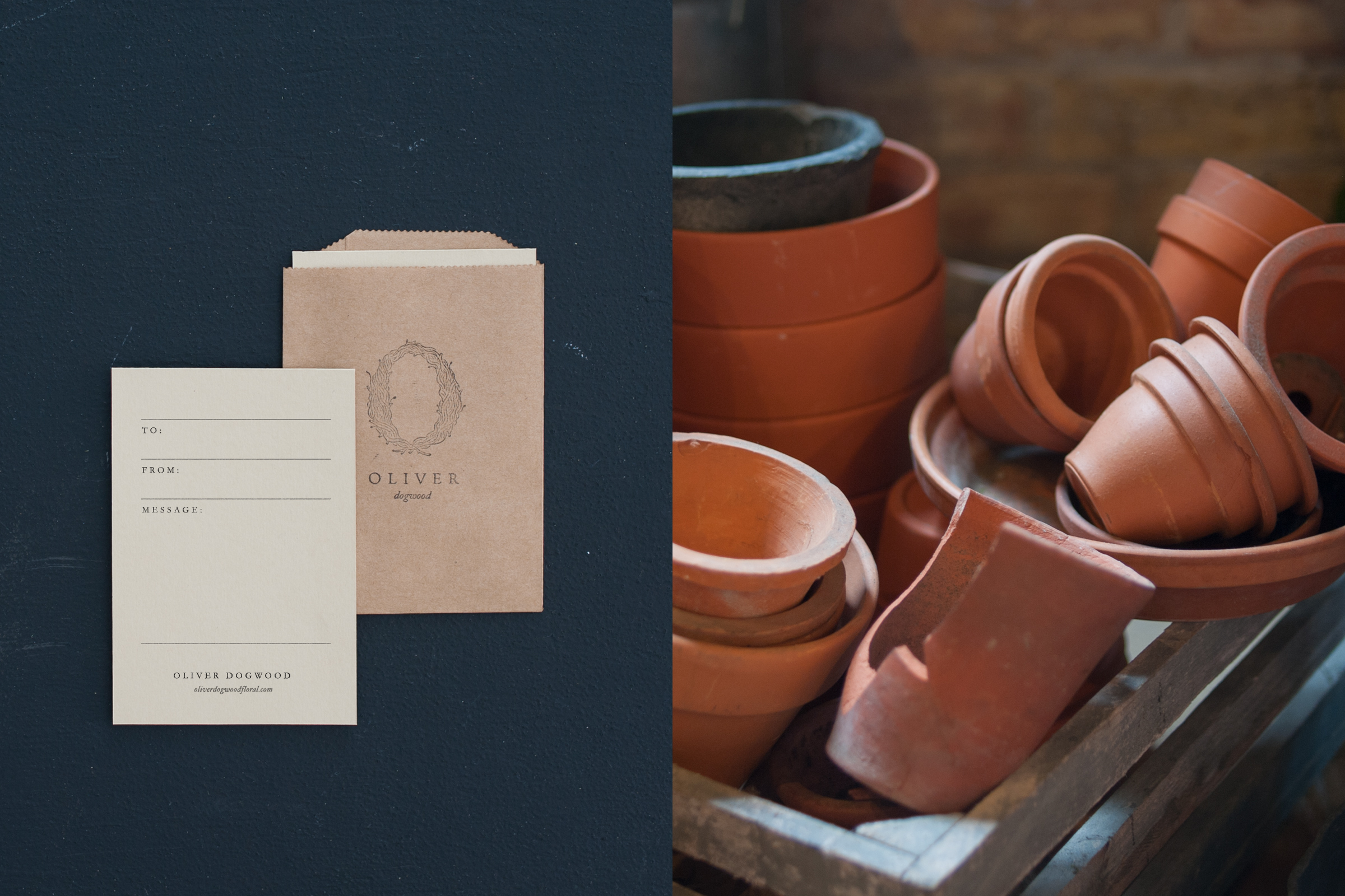 3.OLIVER DOGWOOD 鮮花花卉店標志設計VI形象設計