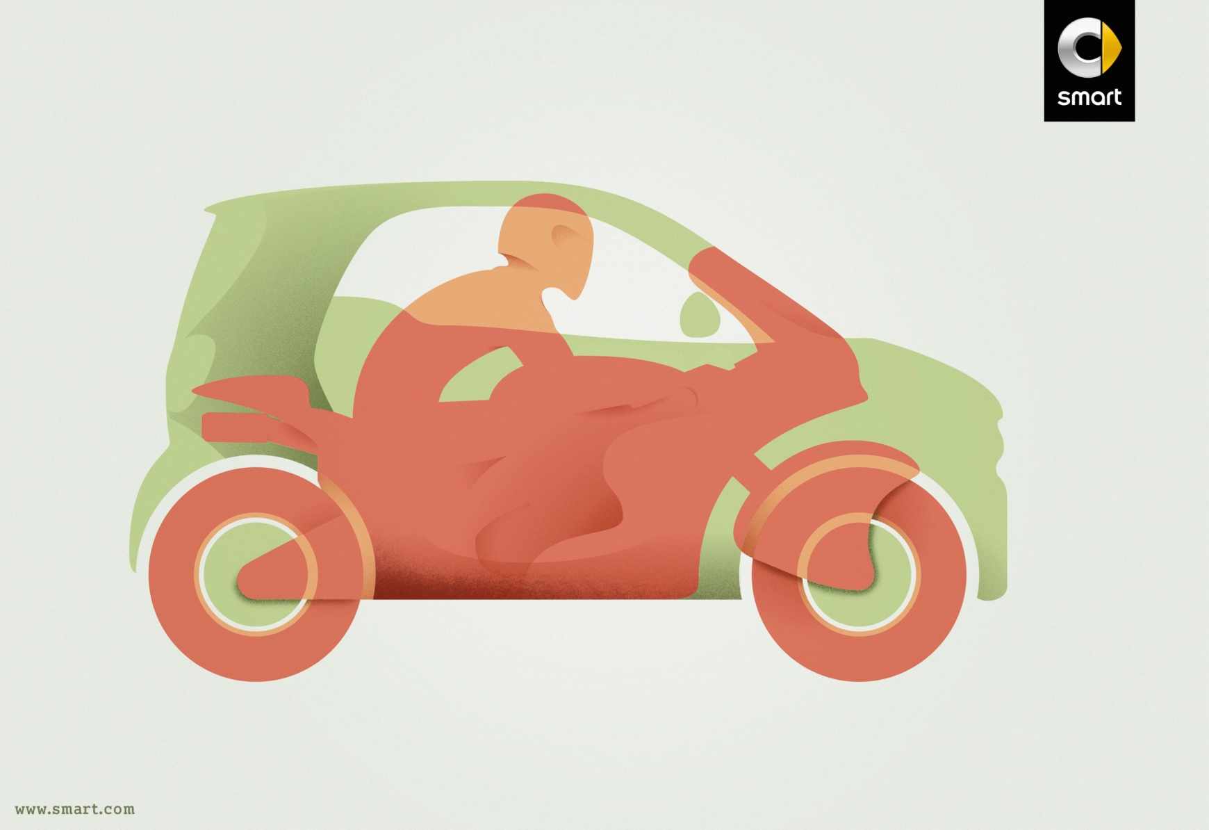 Smart 汽車摩托車篇平面創意廣告設計-上海廣告策劃設計公司廣告鑒賞2
