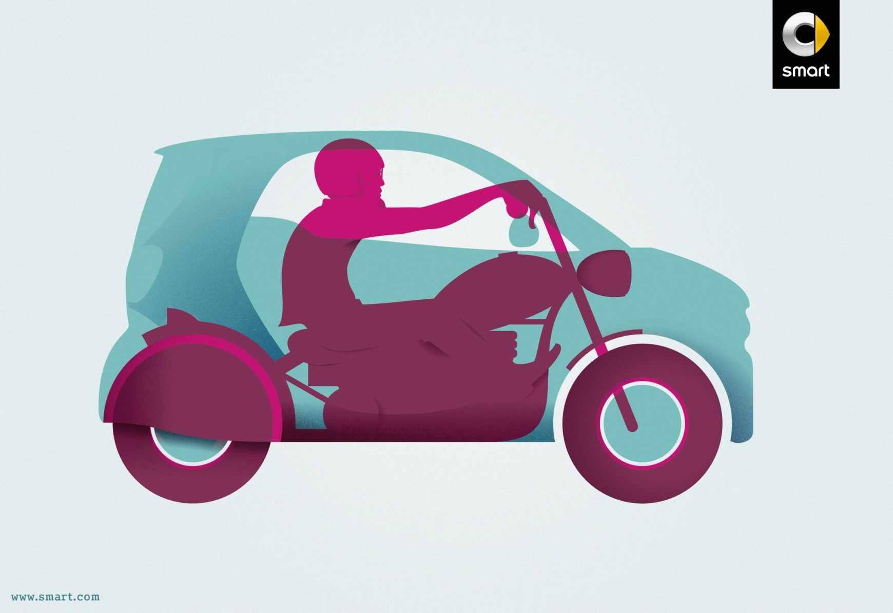 Smart 汽車摩托車篇平面創意廣告設計-上海廣告策劃設計公司廣告鑒賞3