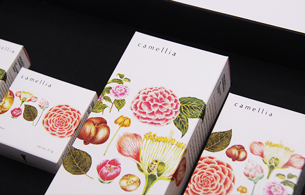 上海化妝品包裝設計公司包裝欣賞：CAMELLIA 山茶花化妝品包裝設計3