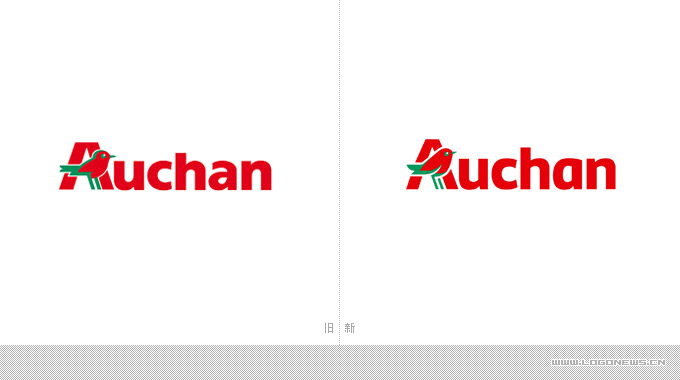 2.法國auchan歐尚超市集團標志更新設計-新舊logo對比