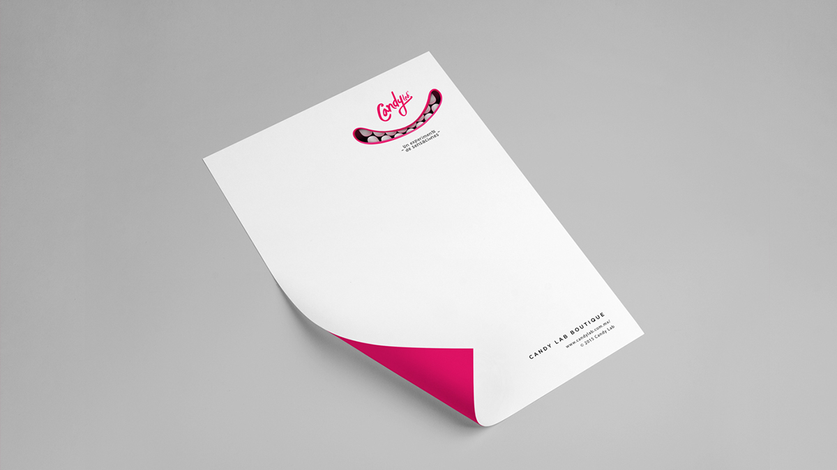 CANDY 糖果口味味覺實驗室牙齒logo設計-信紙VI設計