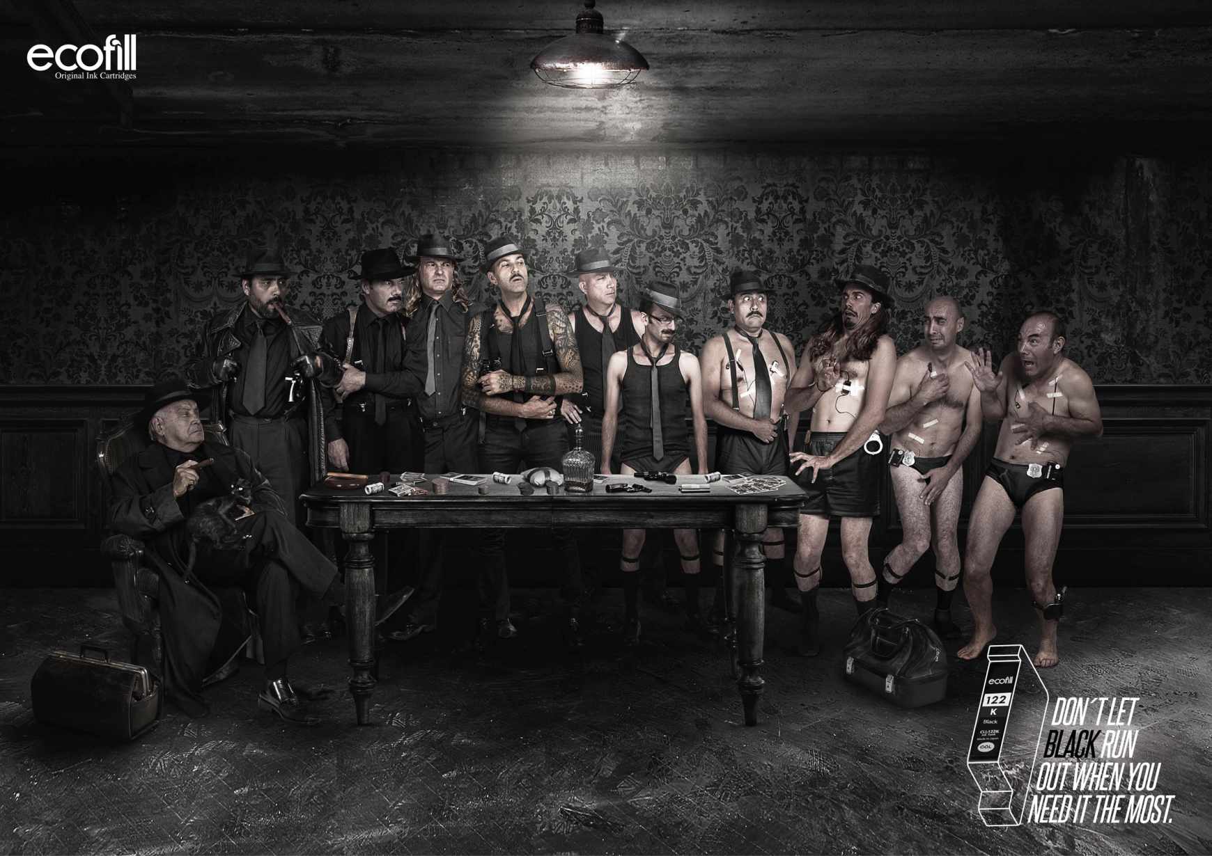 上海廣告設計公司分享：Ecofill打印機墨盒顏色篇平面廣告創意設計-黑色