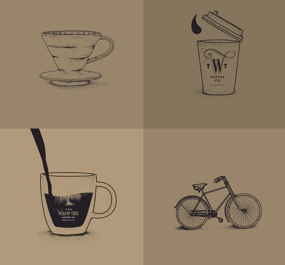 巴西Willow Tree 咖啡公司咖啡店連鎖店品牌VI形象設(shè)計(jì)6-輔助插圖設(shè)計(jì)