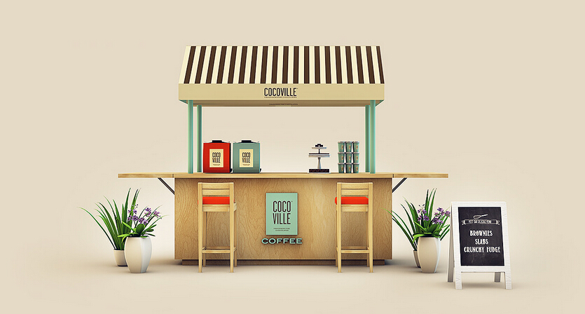 cocoville 冰淇淋巧克力 咖啡餐飲店品牌VI設(shè)計(jì)SI設(shè)計(jì)3