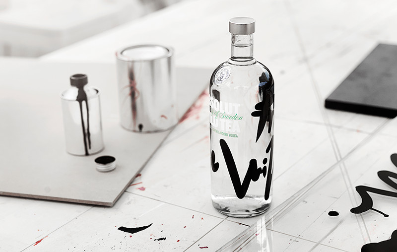絕對伏特加酒手繪涂鴉風格包裝設計4