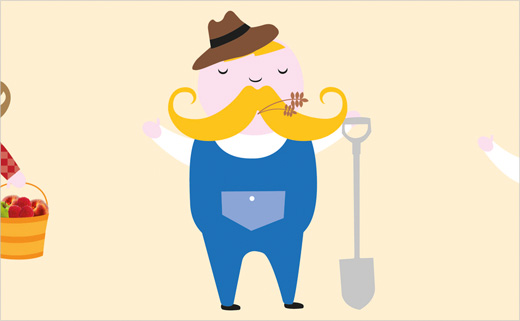 俄羅斯sami-s-usami水果蔬菜果泥嬰兒食品包裝農民人物插畫設計11