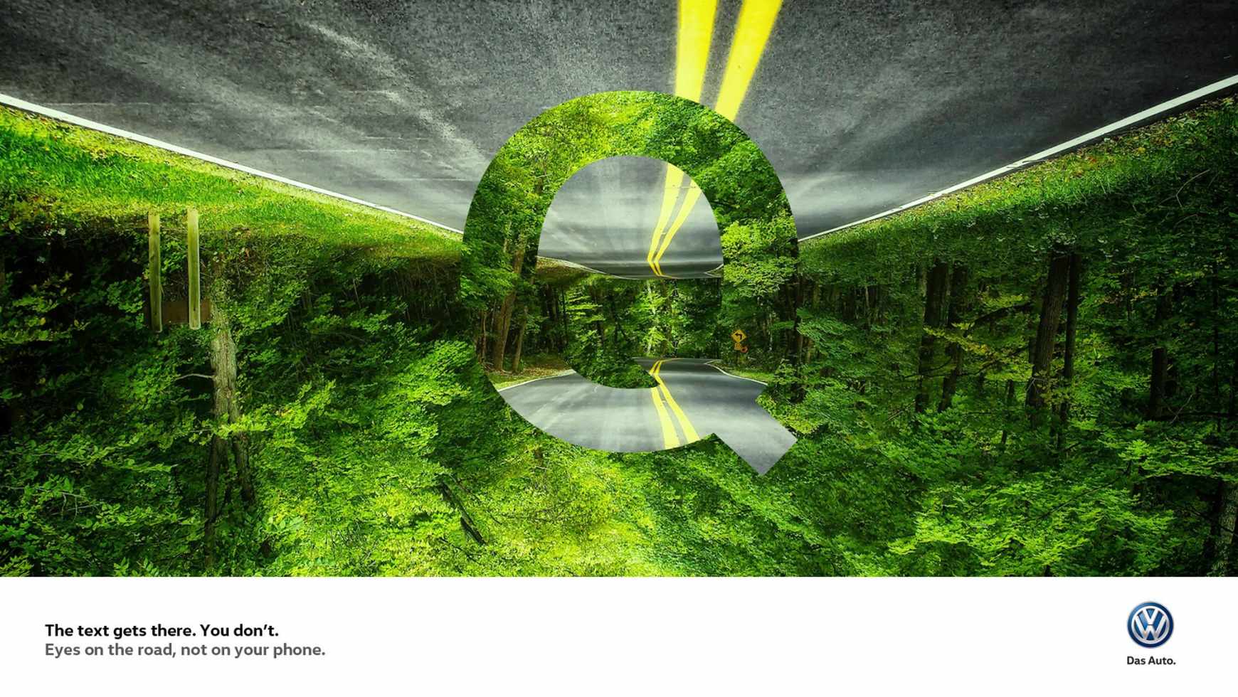 上海廣告設計公司尚略分享：大眾汽車字母篇公益平面創意廣告設計-字母Q