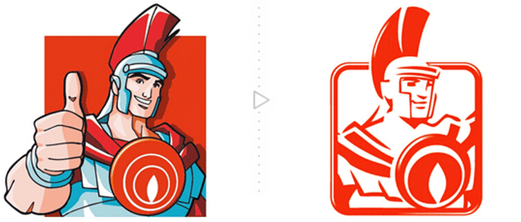 意大利采暖設備公司依瑪新舊卡通形象設計對比