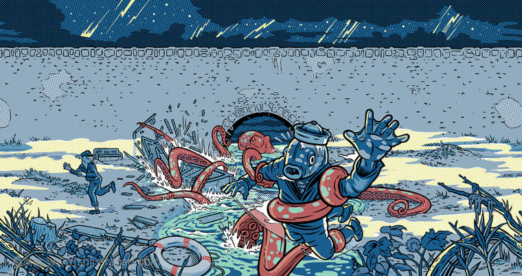 Bron 兄弟啤酒易拉潛水罐插畫包裝插畫設(shè)計4