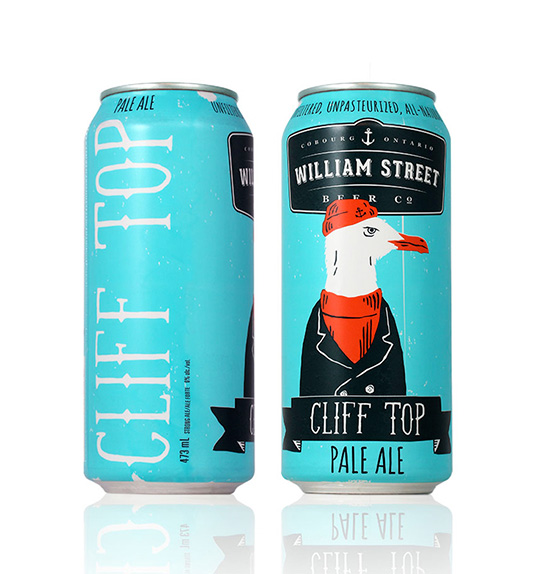 加拿大 William Stree 啤酒海洋人物易拉罐包裝設計-上海包裝設計公司酒包裝設計欣賞1-鳥先生插畫