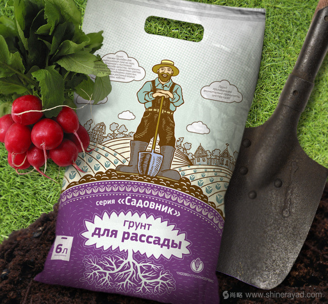 俄羅斯Садовник有機(jī)肥料包裝設(shè)計-上海包裝設(shè)計公司農(nóng)業(yè)物資化肥包裝設(shè)計欣賞1-蘿卜肥料