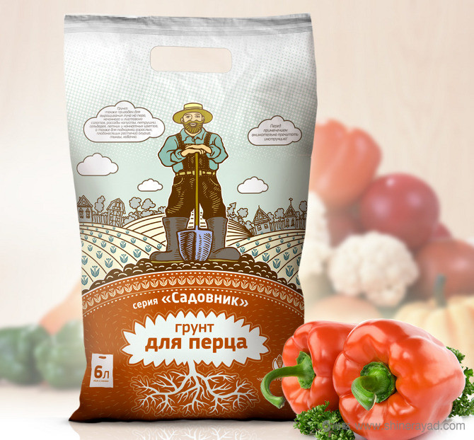 俄羅斯Садовник有機(jī)肥料包裝設(shè)計-上海包裝設(shè)計公司農(nóng)業(yè)物資包裝設(shè)計欣賞2-青椒化肥