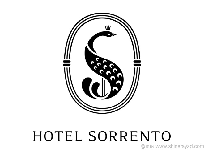 Sorrento 酒店品牌孔雀標(biāo)志設(shè)計-上海LOGO設(shè)計公司設(shè)計欣賞4