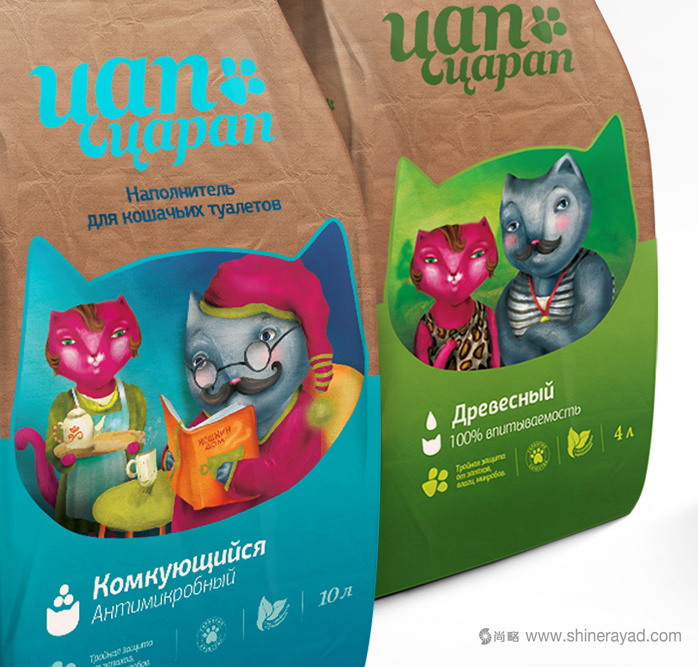 俄羅斯2Цап-Царап卡通貓糧狗糧寵物食品包裝設計上海包裝設計公司國外包裝設計欣賞3