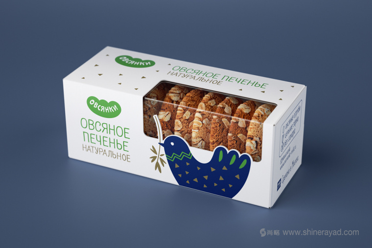 尚略上海包裝設計公司分享Овсянки 燕麥牛奶餅干禮盒包裝設計小鳥插畫版10