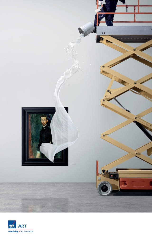 上海廣告設計公司國外金融廣告欣賞-AXA 安盛保險藝術篇平面創意廣告設計-油漆篇