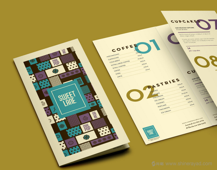 Studio烘培面包糕點店品牌VI視覺形象設計-菜單設計