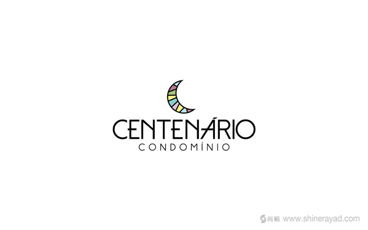 Centenário公寓地產月牙圖形標志設計字體設計-上海標志設計公司1