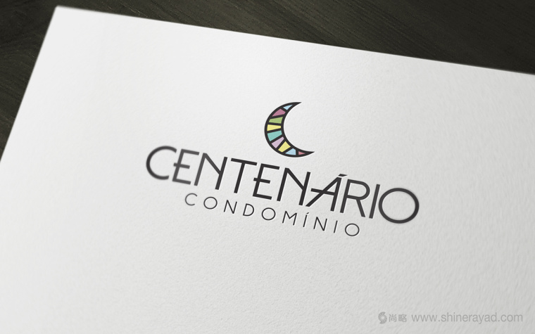 Centenário公寓地產月牙圖形標志設計3-手繪效果