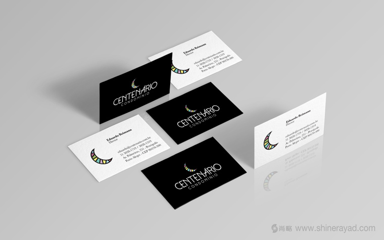 Centenário公寓地產月牙圖形標志設計-名片設計6