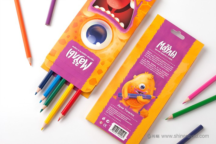 Mazzly彩色鉛筆水彩畫筆兒童文具卡通風包裝設計2