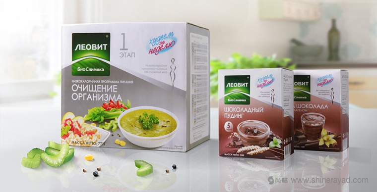 上海包裝設(shè)計(jì)公司欣賞：Леовит減肥代餐瘦身營養(yǎng)套餐包裝設(shè)計(jì)1