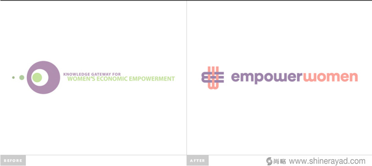 公益機構EmpowerWomen 婦女權益促進會標志設計-新舊標志對比