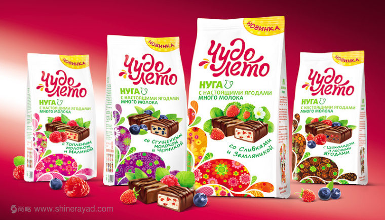 俄羅斯牛奶漿果夾心巧克力插畫包裝設(shè)計(jì)2