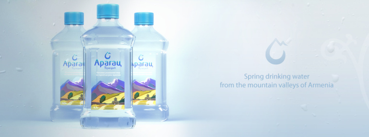 插畫風格亞美尼亞Агарац 山谷天然礦泉水包裝設計欣賞3