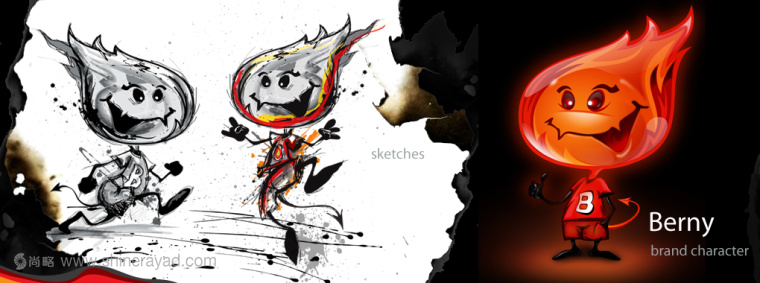 極限運動裝備生產商品牌MASCOT卡通形象小火人吉祥物設計1