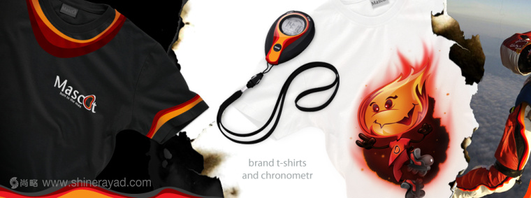 極限運動裝備生產商品牌MASCOT卡通形象小火人吉祥物設計與宣傳廣告設計3