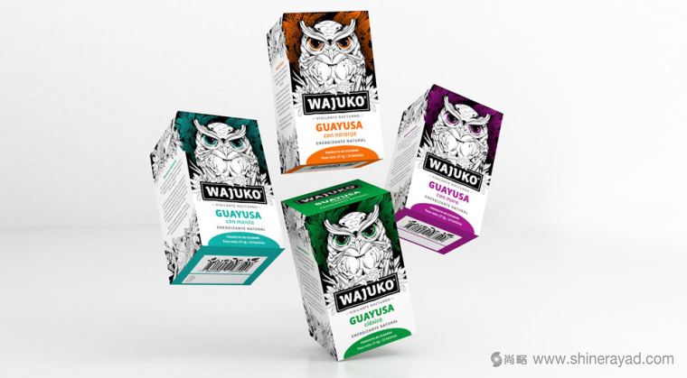 厄瓜多爾Wajuko 貓頭鷹插畫設計風格茶葉包裝設計5