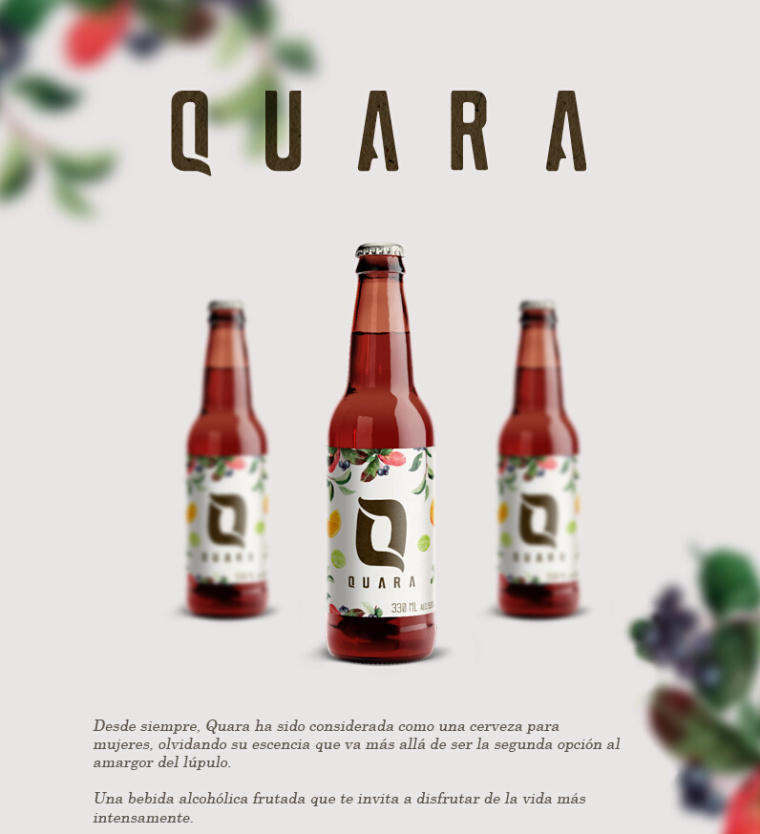 Quara 啤酒瓶裝含酒精果味飲料包裝設計-上海飲料包裝設計公司1