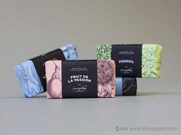 上海包裝設(shè)計(jì)公司包裝欣賞：Monsillage 手工肥皂護(hù)理品包裝設(shè)計(jì)全家福