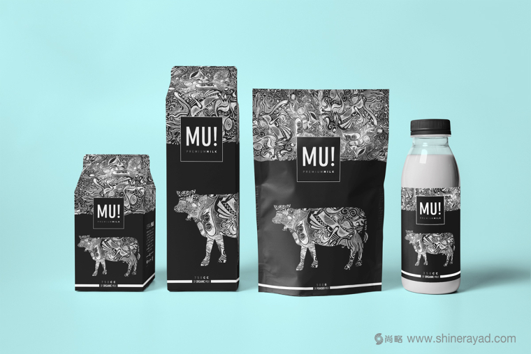 MU有機牛奶包裝設計與奶牛插畫設計-上海奶制品包裝設計公司設計欣賞1