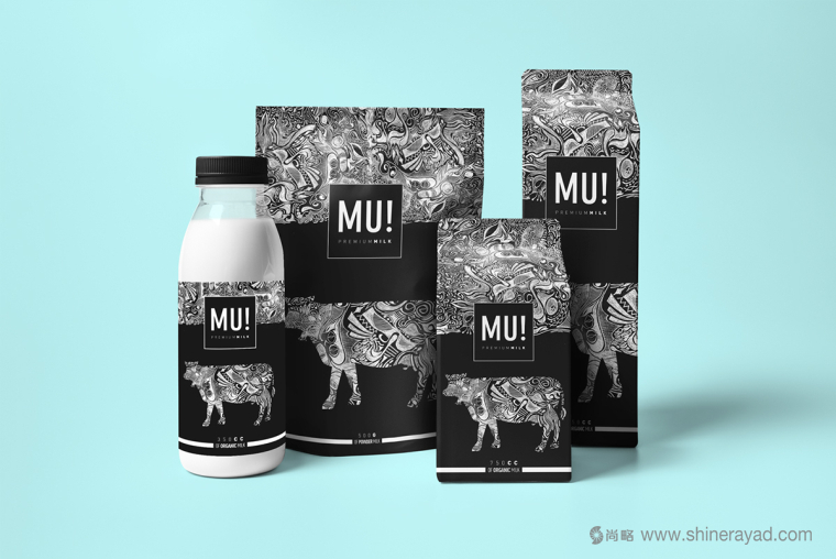MU有機牛奶包裝設計與奶牛插畫設計-上海奶制品包裝設計公司設計欣賞3
