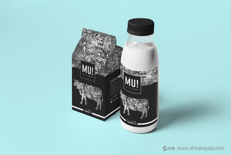 MU有機牛奶包裝設計與奶牛插畫設計-上海奶制品包裝設計公司設計欣賞5