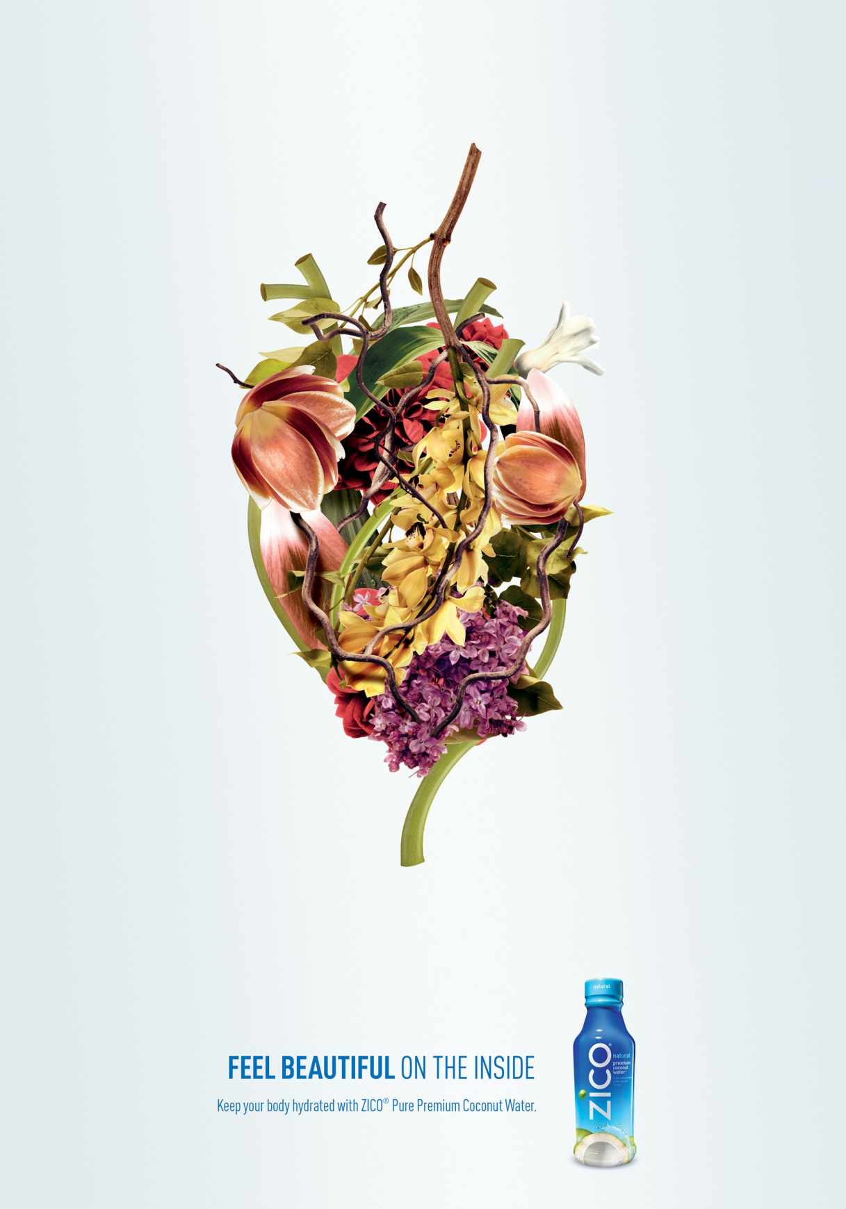 Zico 椰子水飲料創意平面廣告設計感受內在之美篇-心臟篇-上海廣告設計公司-上海平面設計公司2