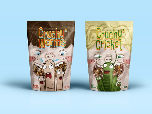 CRUCHY''''手指人物插畫設計卡通糖果包裝設計-上海包裝設計公司4