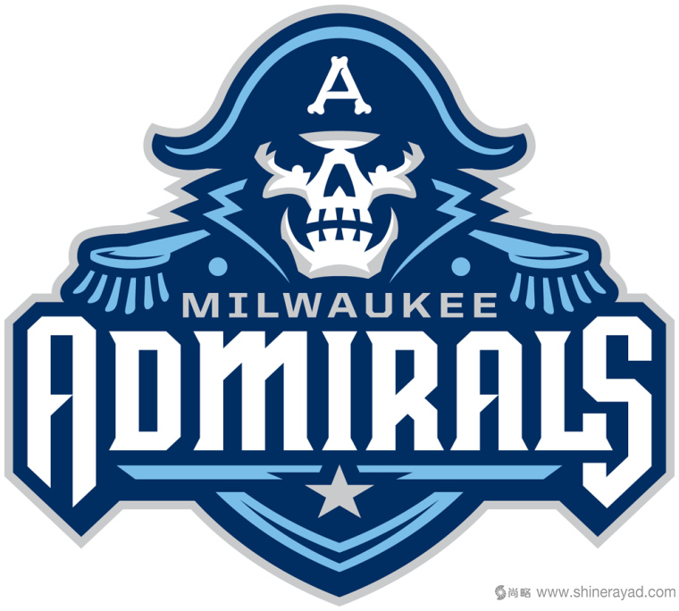 美國冰球聯盟職業冰球隊Milwaukee Admirals海盜水手新標志設計1
