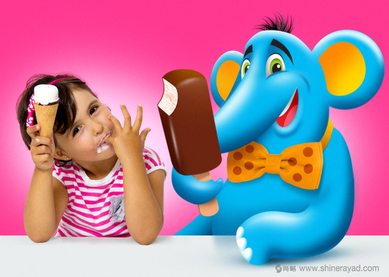 Billy Bom 冰淇淋調皮卡通小象動物品牌包裝設計品牌形象設計5-卡通動物設計