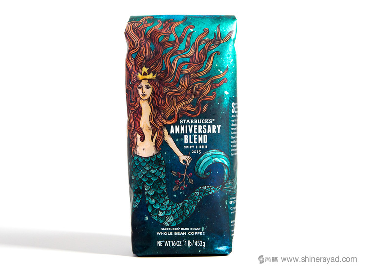 星巴克周年紀念咖啡包裝設計美人魚插畫設計-上海包裝設計公司設計欣賞2